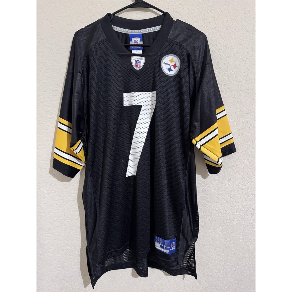 Reebok NFL‎ Equipment Pittsburgh Steelers Ben Roethlisberger Jersey Black Mens L